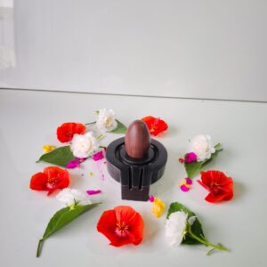 red color original narmadeshwar shivling for home puja