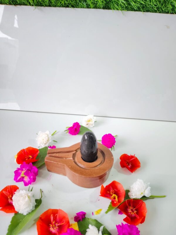 original brown color narmadeshwar shivling for home puja - Image 2