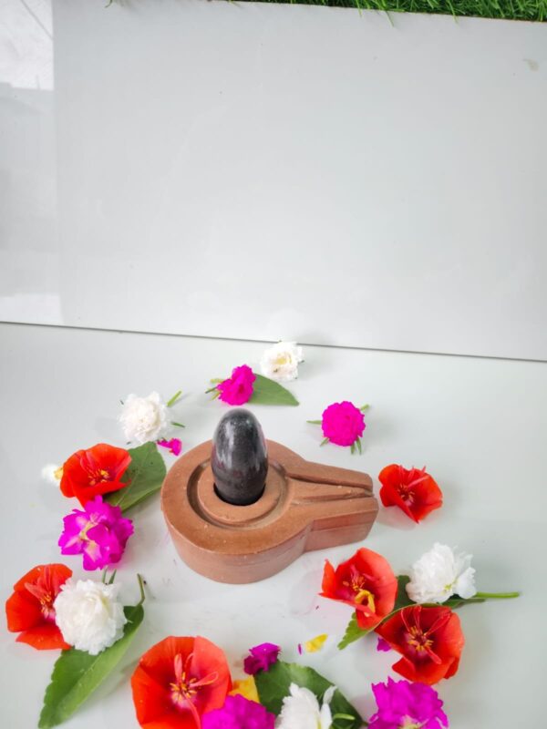 original brown color narmadeshwar shivling for home puja - Image 4