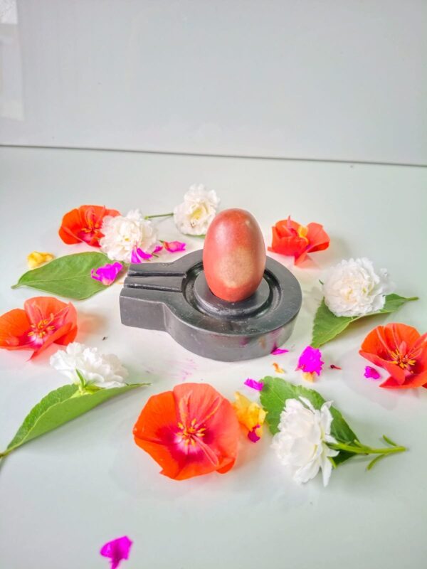 red color narmadeshwar shivling for home - Image 2
