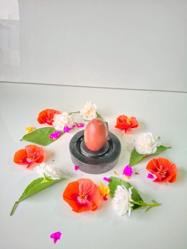 red color narmadeshwar shivling for home - Image 3